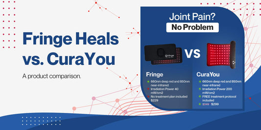Cura ProWave Deep Healing Pad vs. Fringe Heals Red Light Therapy Wrap