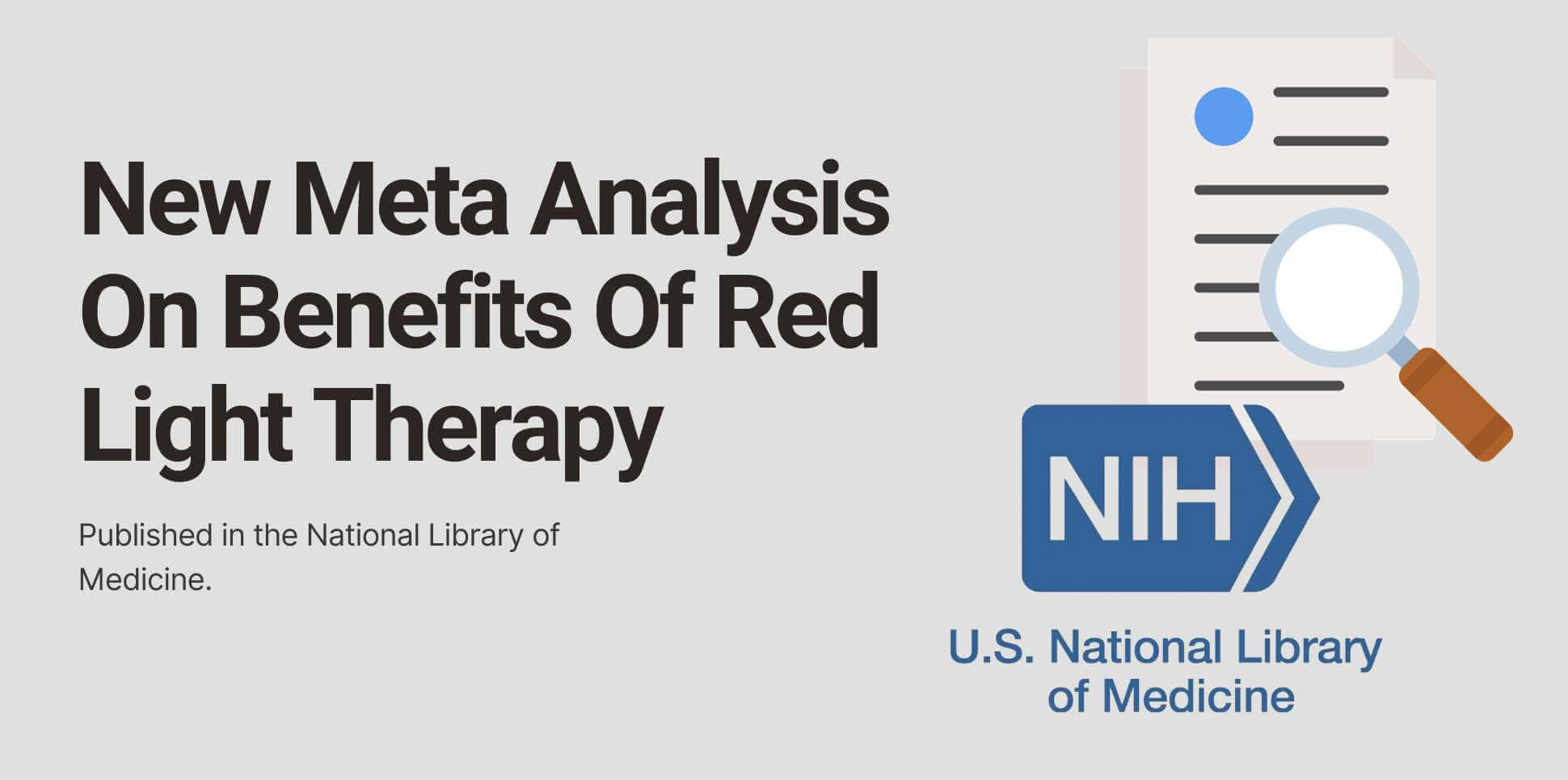 Banner of our news article about a new meta analysis on the benefits of red light therapy