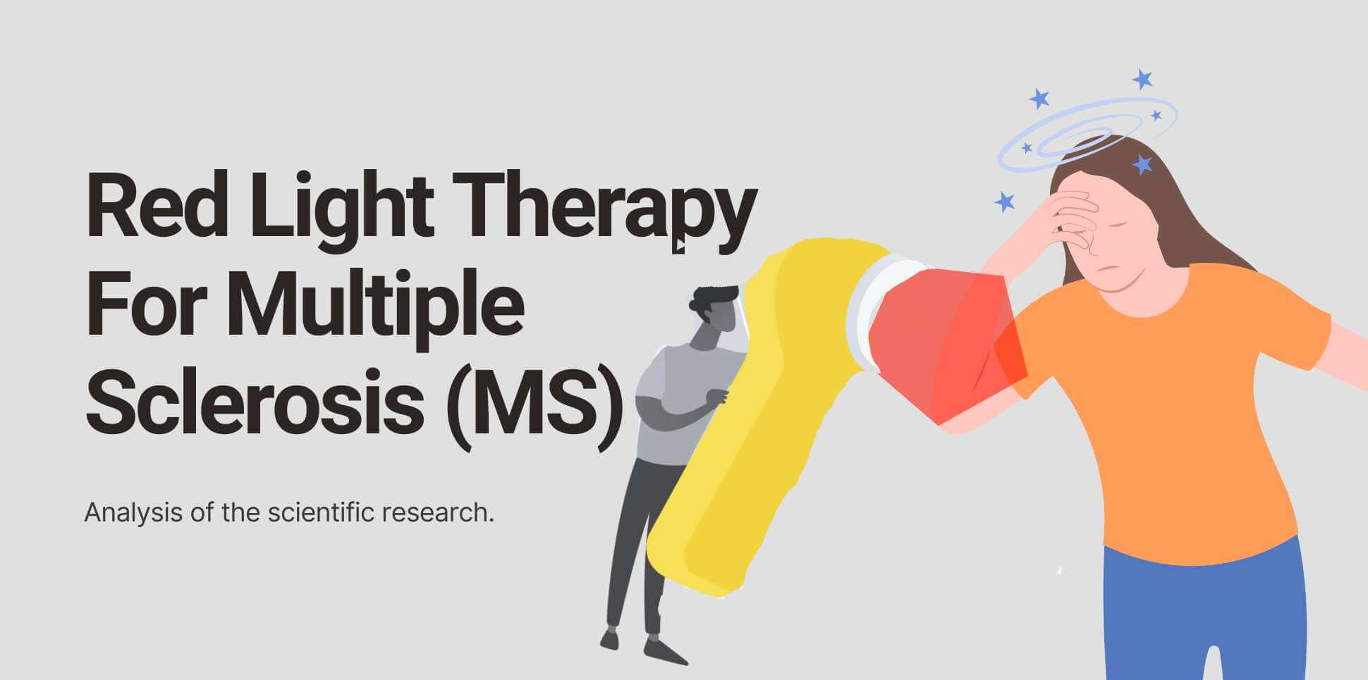 Blog banner for analysis of the scientific research of red light therapy for multiple sclerosis (MS)